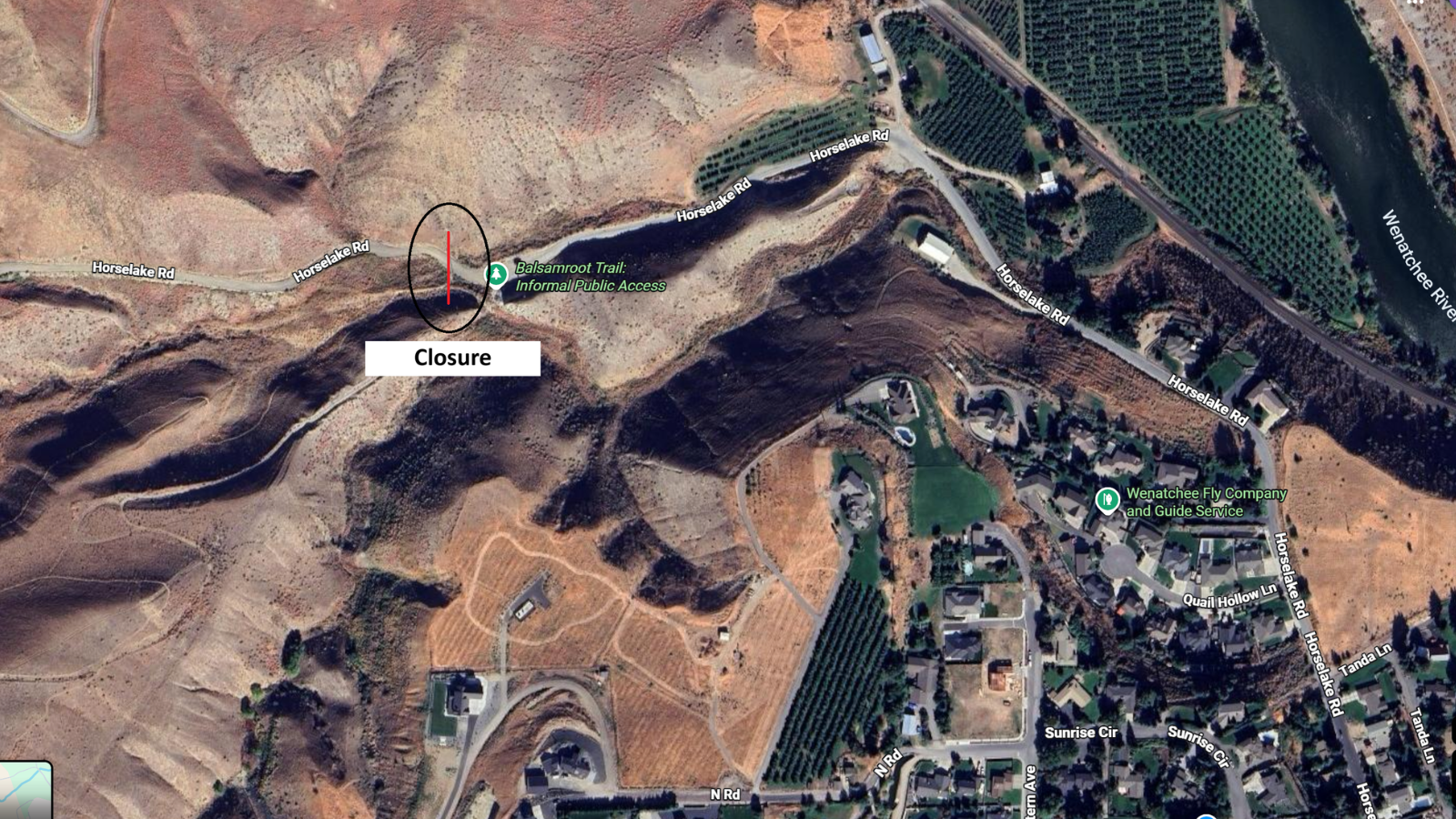 Horse Lake Road closes out of concerns for wildfires