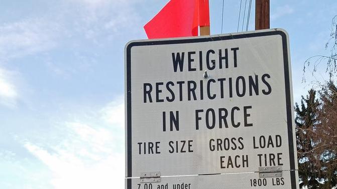Seasonal weight restrictions now on some county roads